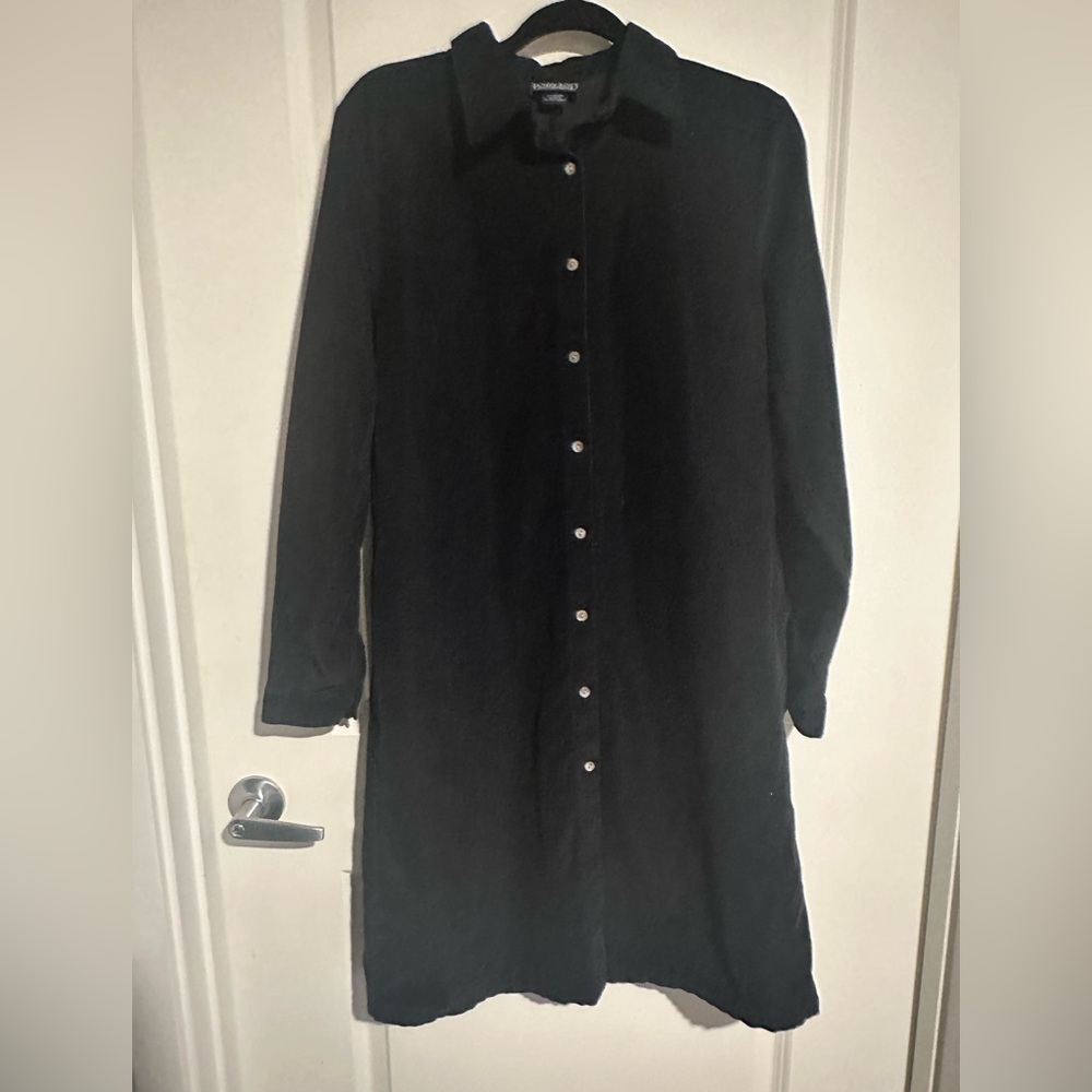 Lands end black corduroy shirt dress.